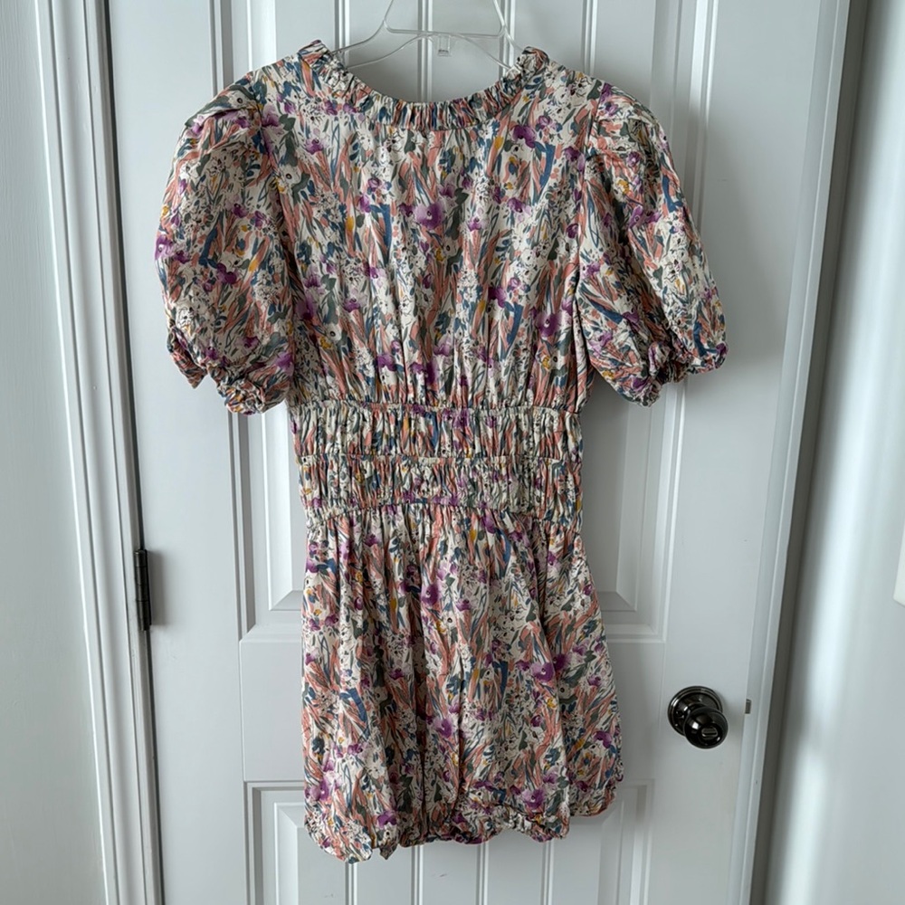 Floral Kids Dress with Puff Sleeves